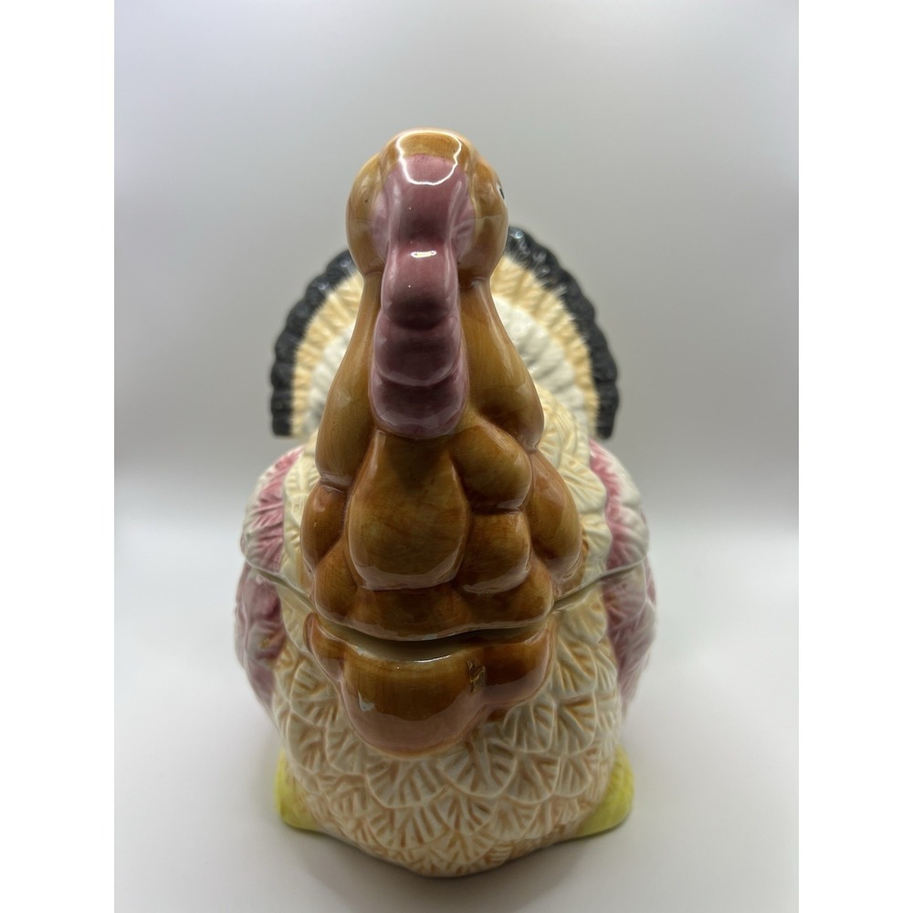 Vintage Hand Painted Ceramic Turkey Sugar Bowl